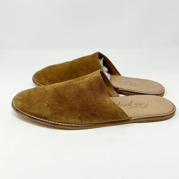 Free People Coronada Suede Slip-on Mules in Cognac Flats Slides Women 41 US 8.5 - Picture 5 of 13